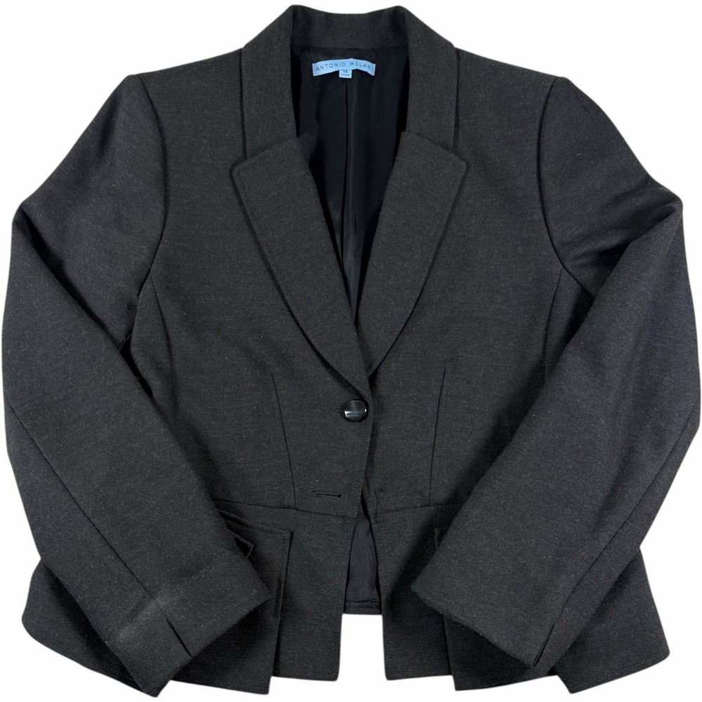 Antonio Melani Grey Single‎ Button Blazer Jacket Women's Size 14